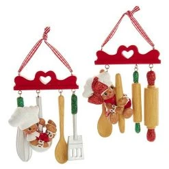 BAUHAUS Christbaumschmuck Backende Lebkuchenfiguren Rot, Harz, 1 Stk.