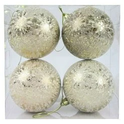 BAUHAUS Christbaumkugel Geeist Gold, Kunststoff, Durchmesser: 8 Cm