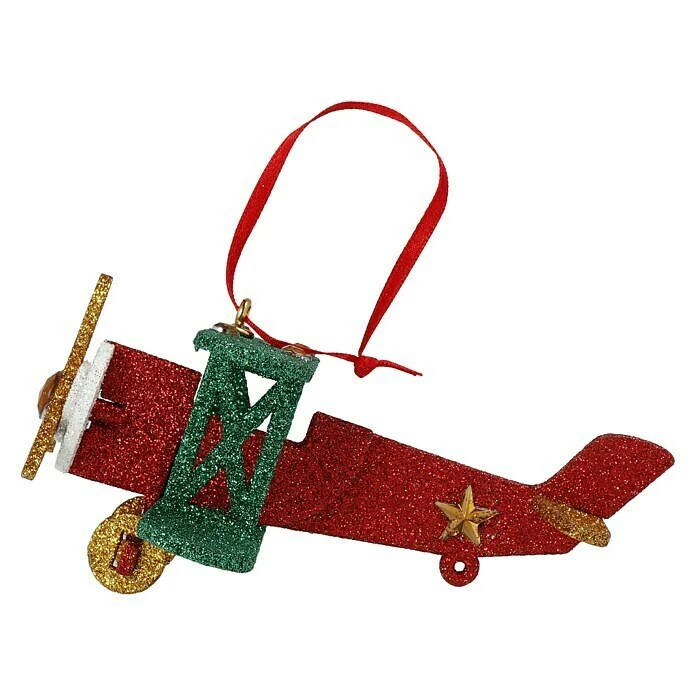 BAUHAUS Kurt Adler Christbaumschmuck Flugzeug Rot, Kunststoff, 1 Stk. 3 BAUHAUS Kurt Adler Christbaumschmuck Flugzeug Rot, Kunststoff, 1 Stk.