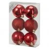 BAUHAUS Christbaumkugel-Mix Rot, Kunststoff, Durchmesser: 8 Cm, 6 Stk.