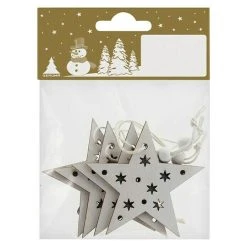 BAUHAUS Christbaumschmuck Stern Weiß, Holz, Eckig