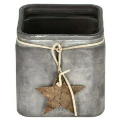 BAUHAUS Vase Square Frost L X B X H: 12 X 12 X 12 Cm, Grau