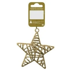 BAUHAUS Christbaumschmuck Stern Gold, Kunststoff, Eckig