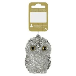 BAUHAUS Christbaumschmuck Silber, Kunststoff, Eule