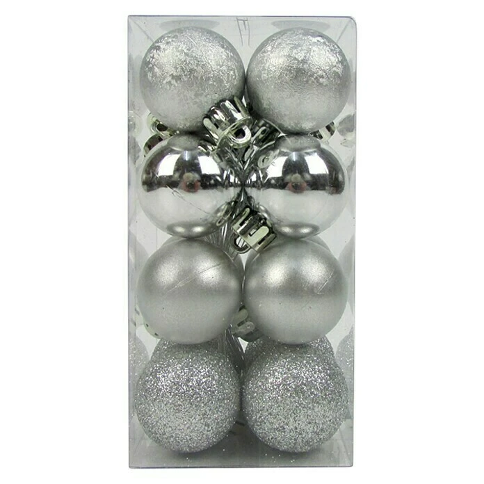 BAUHAUS Christbaumkugel-Mix Silber, Kunststoff, Durchmesser: 3 Cm 3 BAUHAUS Christbaumkugel-Mix Silber, Kunststoff, Durchmesser: 3 Cm