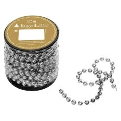 BAUHAUS Dekoelement Kugelkette Silber, Länge: 10 M, Durchmesser: 4 Mm