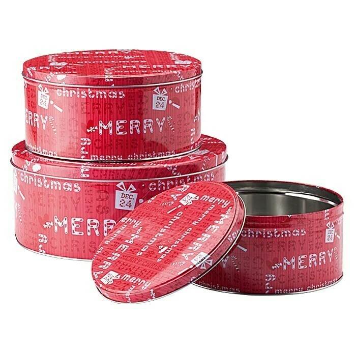 BAUHAUS Keksdosen-Set 3 Stk., Metall, Rot 3 BAUHAUS Keksdosen-Set 3 Stk., Metall, Rot