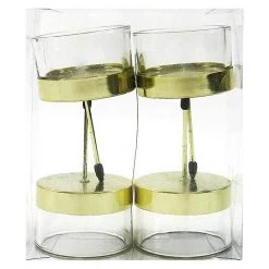 BAUHAUS Kerzenhalter Kerzenhalter Aus Glas Gold, Glas, 4 Stk.