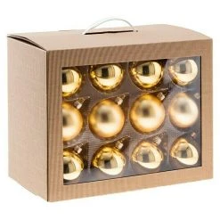 BAUHAUS Weihnachtskugeln 24 Stk., Durchmesser: 7 Cm, Gold, Glas