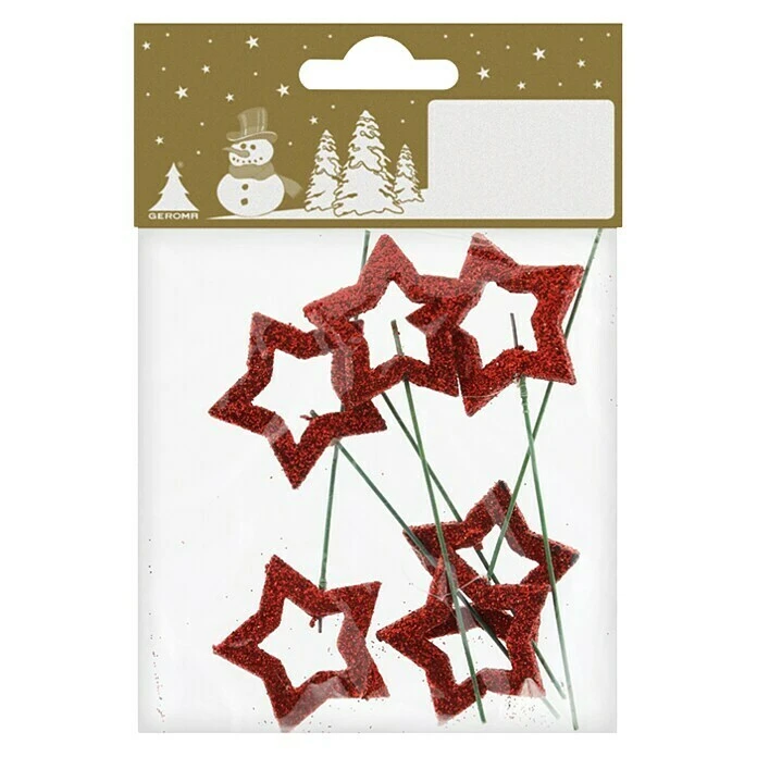 BAUHAUS Dekoelement Sterne Rot, Kunststoff, Eckig 3 BAUHAUS Dekoelement Sterne Rot, Kunststoff, Eckig