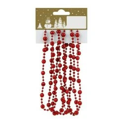 BAUHAUS Christbaumschmuck Facttenkugelkette Rot Rot, Kunststoff