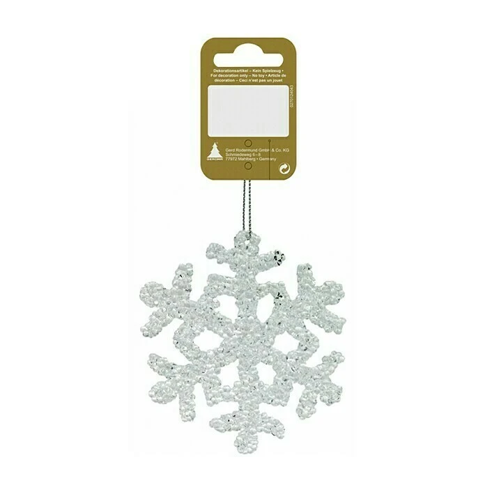 BAUHAUS Christbaumschmuck Schneeflocke Weiß, Kunststoff, Sonstige, Durchmesser: 10 Cm 3 BAUHAUS Christbaumschmuck Schneeflocke Weiß, Kunststoff, Sonstige, Durchmesser: 10 Cm