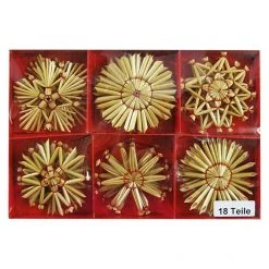 BAUHAUS Christbaumschmuck Braun, Stroh, Durchmesser: 6 Cm