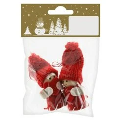 BAUHAUS Christbaumschmuck Wichtel Rot Rot, Holz, 2 Stk.