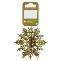 BAUHAUS Christbaumschmuck Glitzerschneeflocke Gold, Kunststoff, Sonstige