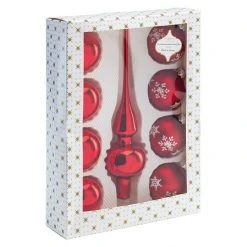 BAUHAUS Weihnachtskugeln Set Mit Spitze 8 Stk., Durchmesser: 6 Cm, Glas, Rot