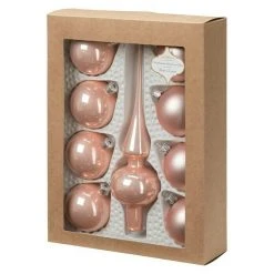 BAUHAUS Christbaumkugel-Mix Mit Spitze Rosa, Kunststoff, Durchmesser: 6 Cm, 8 Stk.