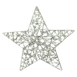 BAUHAUS Christbaumschmuck Glitzerstern Silber, Draht, Eckig