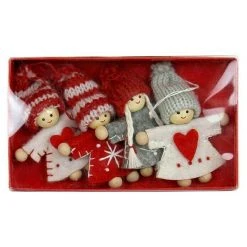 BAUHAUS Christbaumschmuck Rot, Holz, 4 Stk.