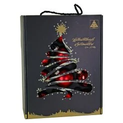 BAUHAUS Christbaumkugel-Mix Rot, Glas, Durchmesser: 6 Cm, 24 Stk.