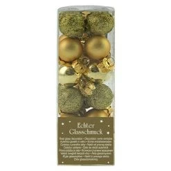 BAUHAUS Christbaumkugel-Mix Gold, Glas, Durchmesser: 2 Cm, 24 Stk.