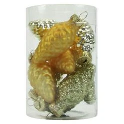 BAUHAUS Christbaumschmuck Kunststoff-Zapfen Gold Gold, Glas, Rund, 9 Stk.