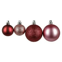 BAUHAUS Christbaumkugel-Mix Berry-Kiss Rosa, Kunststoff, Durchmesser: 4 Cm - 6 Cm, 50 Stk. -Jalousien Verkäufe 12 333