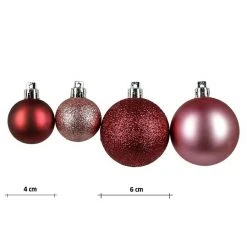 BAUHAUS Christbaumkugel-Mix Berry-Kiss Rosa, Kunststoff, Durchmesser: 4 Cm - 6 Cm, 50 Stk. -Jalousien Verkäufe 12 334