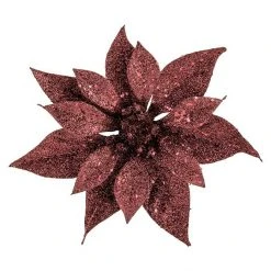 BAUHAUS Dekoblüten Weihnachtsstern Durchmesser: 18 Cm, Kunststoff, Bordeaux