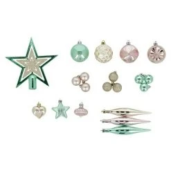 BAUHAUS Christbaumschmuck Türkis, Kunststoff, Rund, 72 Stk.