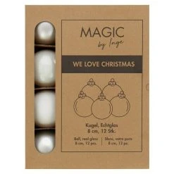 BAUHAUS Christbaumkugel Just White, Glas, Durchmesser: 8 Cm -Jalousien Verkäufe 12 352