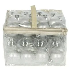 BAUHAUS Christbaumkugel-Mix Silber, Kunststoff, Durchmesser: 6 Cm, 48 Stk. -Jalousien Verkäufe 12 362