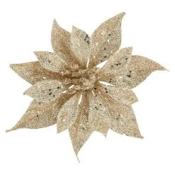 BAUHAUS Dekoblüten Weihnachtsstern Durchmesser: 18 Cm, Kunststoff, Champagner