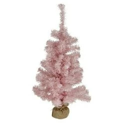 BAUHAUS Künstlicher Weihnachtsbaum Mit Jutesack Rosa, Kunststoff, Höhe: 60 Cm