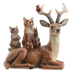 BAUHAUS Dekofigur Rentier Mit Tieren L X B X H: 9,5 X 14 X 15 Cm