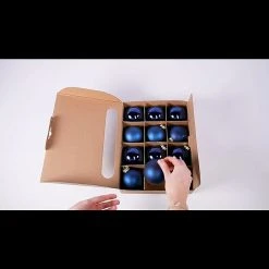 BAUHAUS Weihnachtskugeln 12 Stk., Durchmesser: 8 Cm, Midnight Blue, Glas -Jalousien Verkäufe 12 466