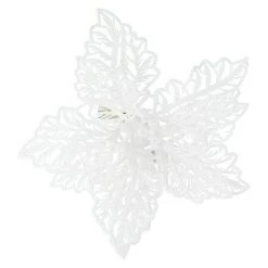 BAUHAUS Christbaumschmuck Poinsettia Weiß, Kunststoff