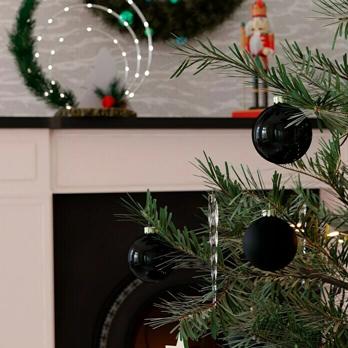 BAUHAUS Weihnachtskugeln 20 Stk., Durchmesser: 6 Cm, Ebony Black, Glas 5 BAUHAUS Weihnachtskugeln 20 Stk., Durchmesser: 6 Cm, Ebony Black, Glas – Bild 3
