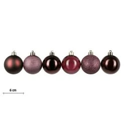 BAUHAUS Christbaumkugel-Mix Bordeaux, Kunststoff, Durchmesser: 6 Cm, 48 Stk. -Jalousien Verkäufe 12 492