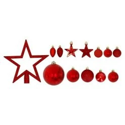 BAUHAUS Christbaumkugel-Mix Rot, Kunststoff