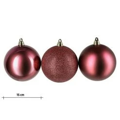 BAUHAUS Christbaumkugel-Mix Bordeaux, Kunststoff, Durchmesser: 15 Cm, 3 Stk. -Jalousien Verkäufe 12 523