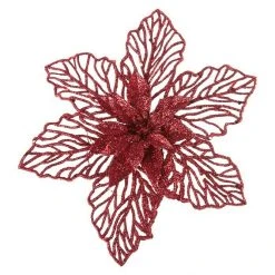 BAUHAUS Dekoblüten Weihnachtsstern Durchmesser: 17,78 Cm, Rot, Kunststoff