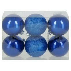 Jalousien Verkäufe 55 BAUHAUS Christbaumkugel Blau, Kunststoff, Rund, 6 Stk.