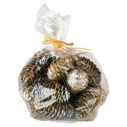 BAUHAUS Dekoelement Zapfen Gold, Länge: 16 Cm, Glitzernd