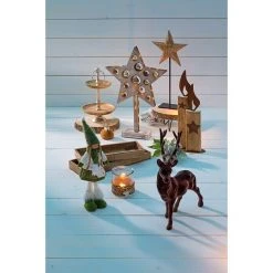 BAUHAUS Christbaumschmuck Hirsch Mit Fell Braun, Kunststoff, Rund -Jalousien Verkäufe 12 632