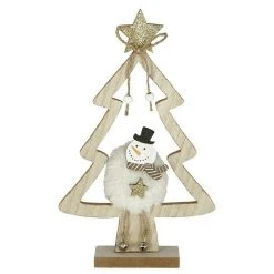 BAUHAUS Dekofigur Tannenbaum Mit Schneemann B X H: 17 X 27,5 Cm