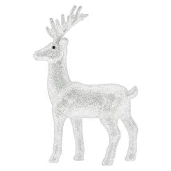BAUHAUS Dekofigur Hirsch Weiß, Kunststoff, L X H: 12,5 X 19 Cm
