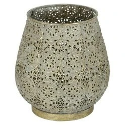 BAUHAUS Teelichthalter Antik Ø X H: 19,5 X 20,5 Cm, Antikgold, Metall