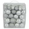 BAUHAUS Christbaumkugel-Mix Silber, Kunststoff, Durchmesser: 4 Cm - 6 Cm, 50 Stk.