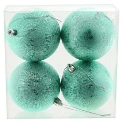 BAUHAUS Weihnachtskugeln 4 Stk., Durchmesser: 8 Cm, Grün, Kunststoff